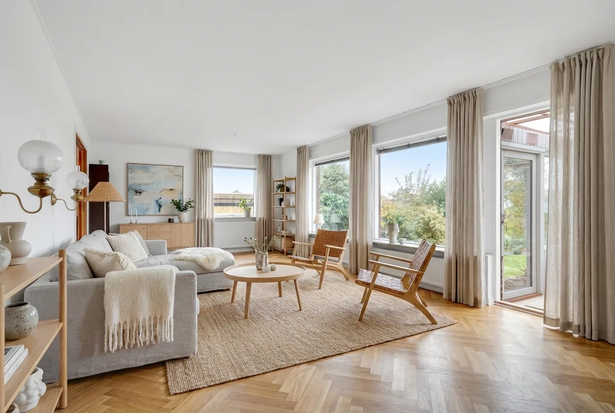 Living room after virtual staging by Wisual AI